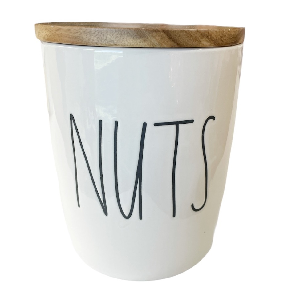 NEW Rae Dunn NUTS Cellar w/Wooden Lid 🐿🌰🐿🥜🐿